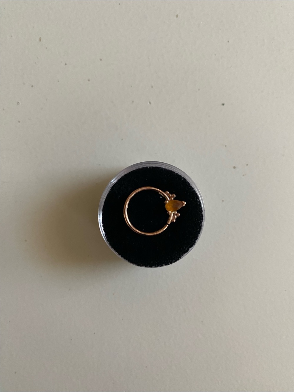 Rose Gold Ring with Honey Teardrop Stone